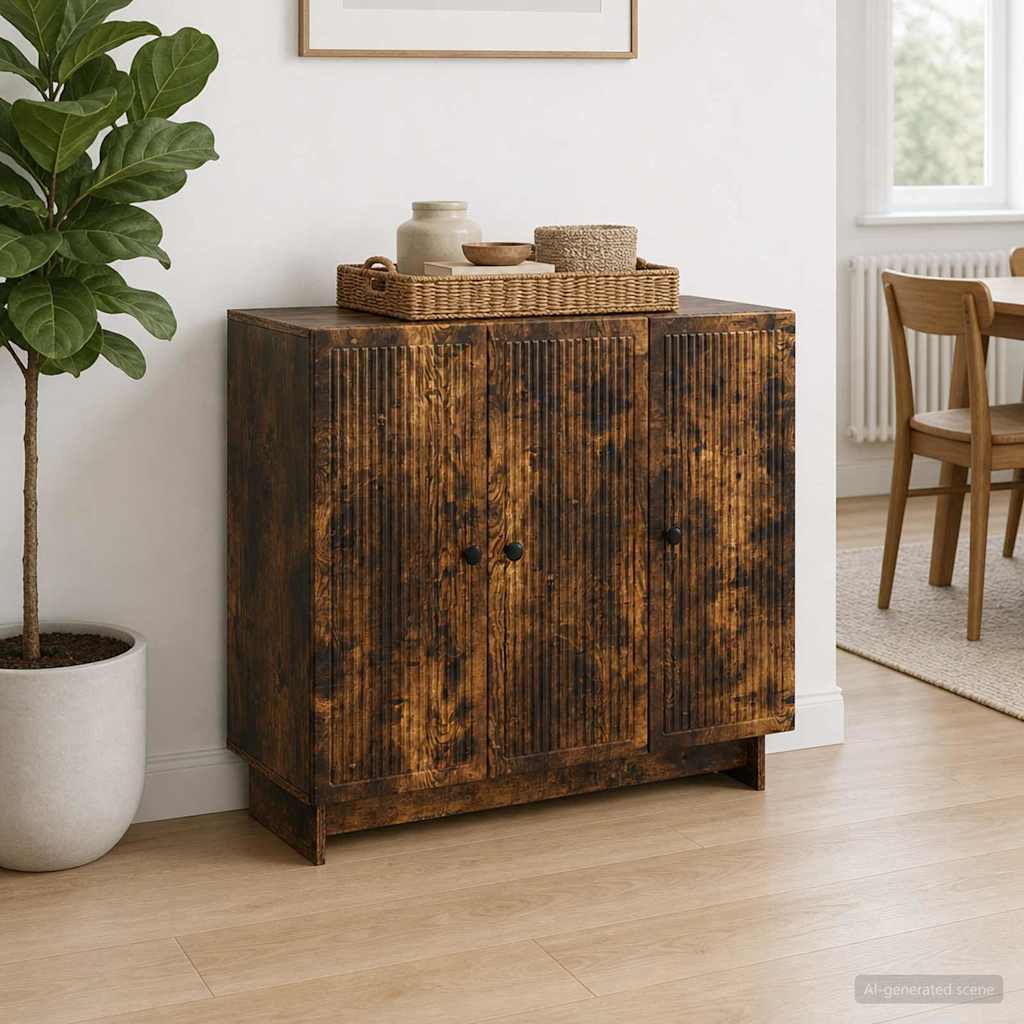vidaXL Πλαϊνό γραφείο Καπνισμένο Ξύλο Δρυός 89 x 34,5 x 80 εκ