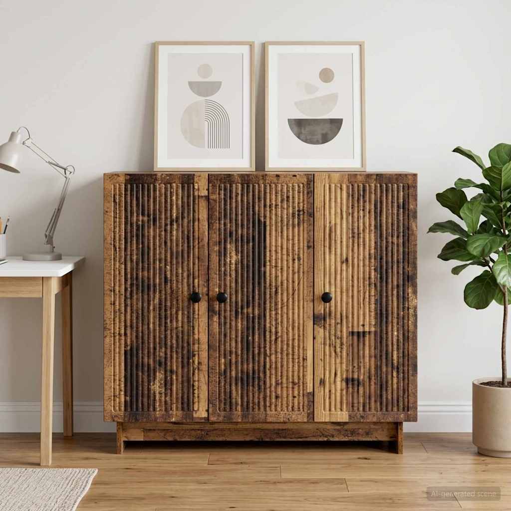 vidaXL Πλαϊνό γραφείο Παλαιωμένο ξύλο 89 x 34,5 x 80 εκ