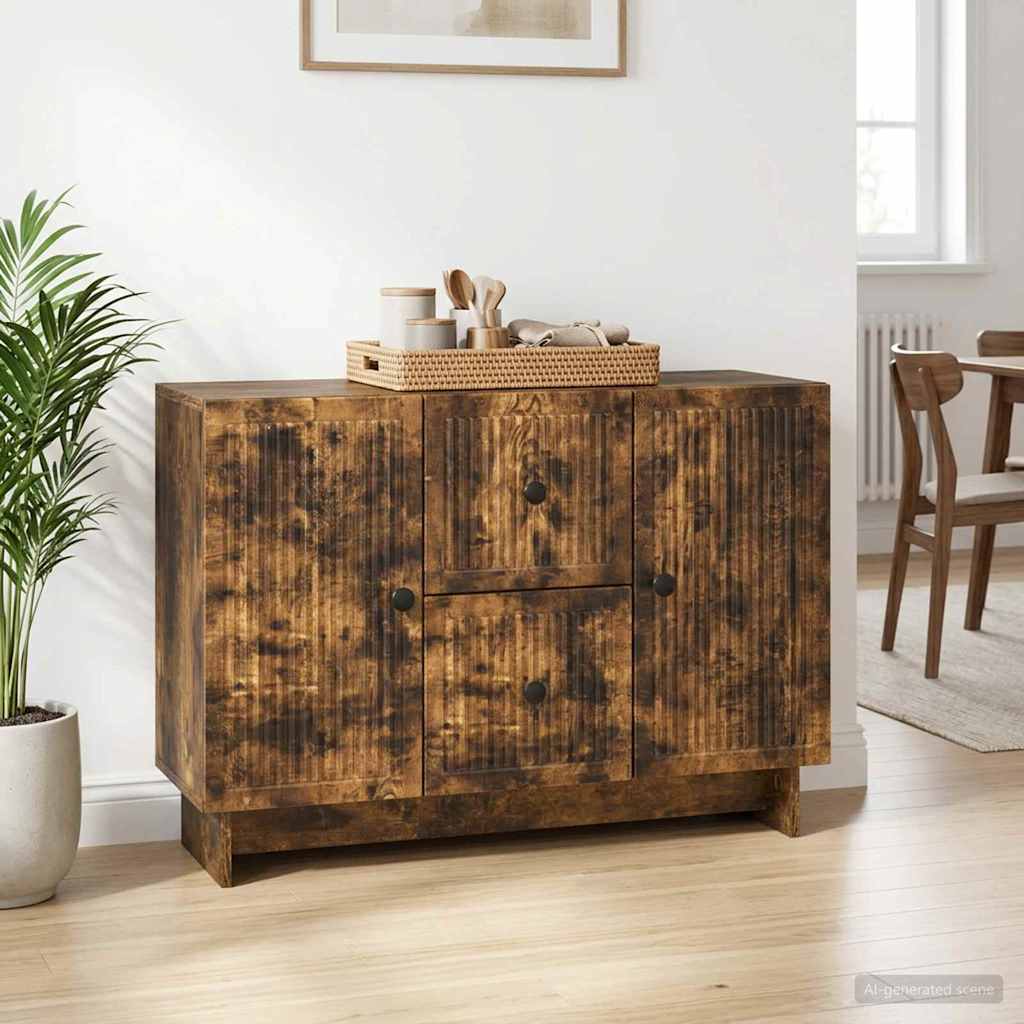 vidaXL Πλαϊνό γραφείο Καπνισμένο Ξύλο Δρυός 89 x 34,5 x 60 εκ.