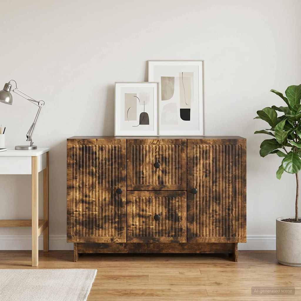 vidaXL Πλαϊνό γραφείο Καπνισμένο Ξύλο Δρυός 89 x 34,5 x 60 εκ.