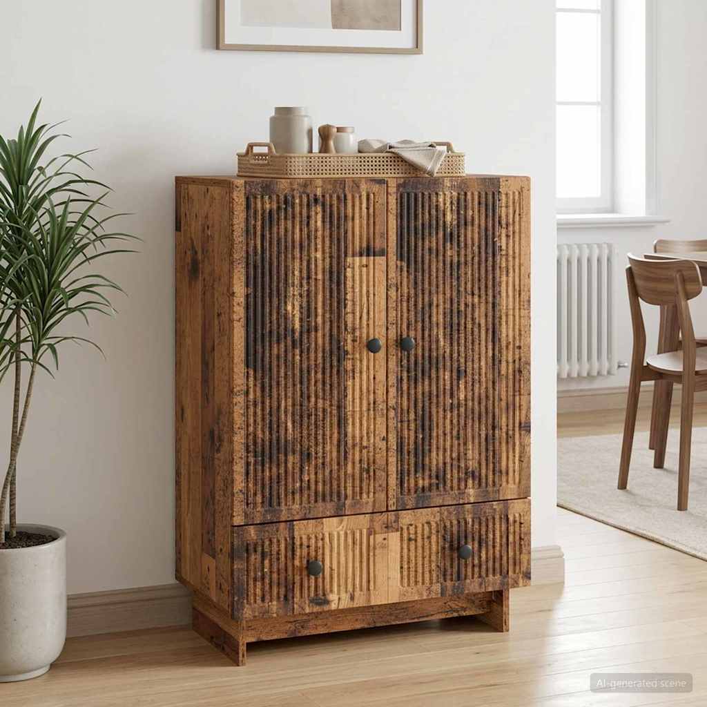 vidaXL Πλαϊνό γραφείο Παλιό ξύλο 66 x 34,5 x 95 εκ.