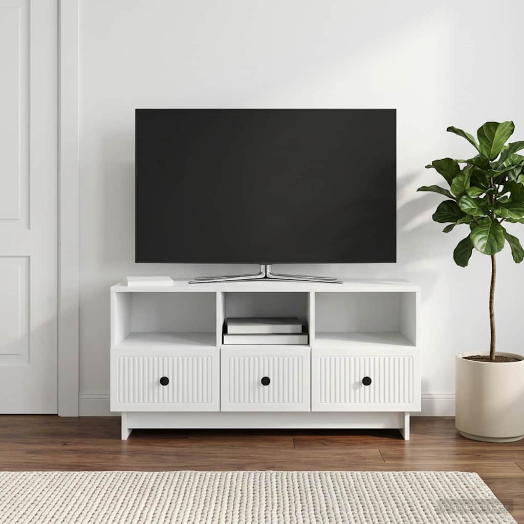 vidaXL Ντουλάπι TV Λευκό 102 x 34,5 x 50 εκ. Επεξεργασμένο Ξύλο