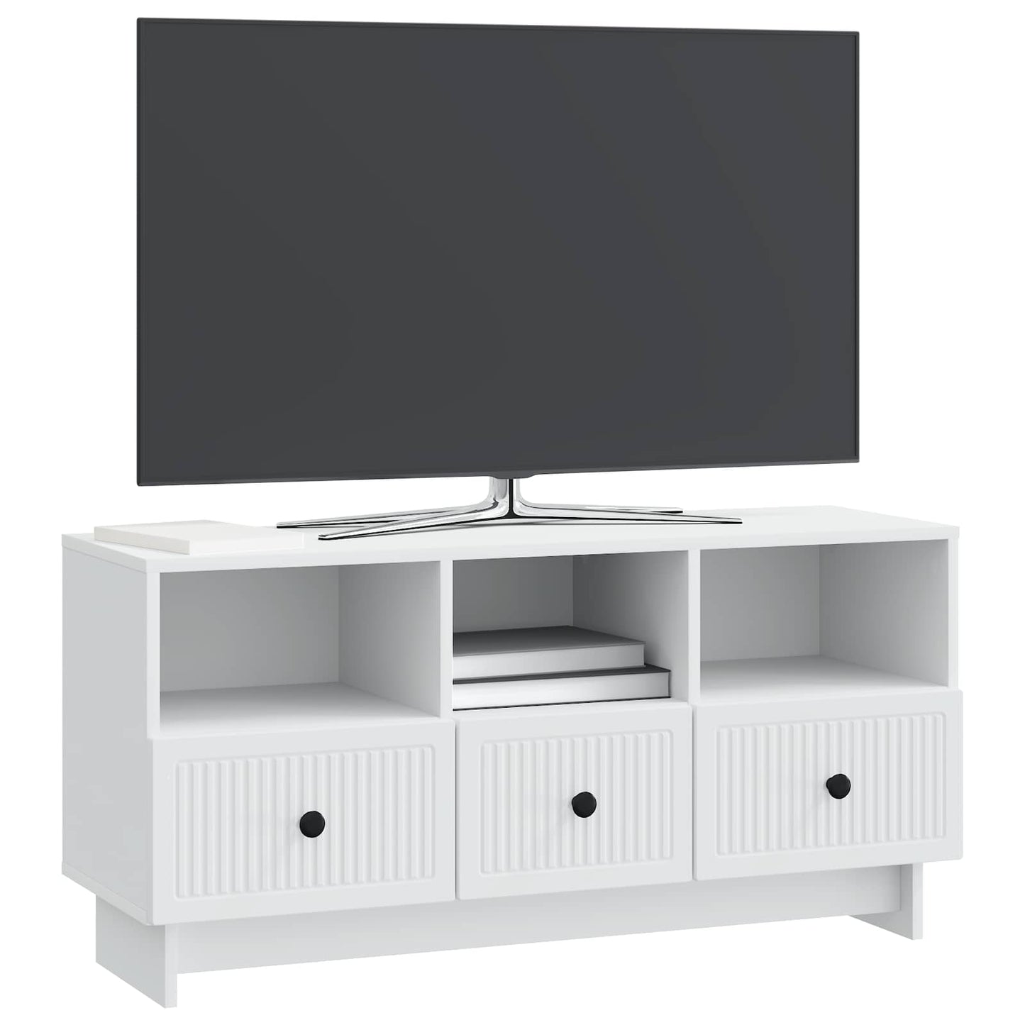 vidaXL Ντουλάπι TV Λευκό 102 x 34,5 x 50 εκ. Επεξεργασμένο Ξύλο