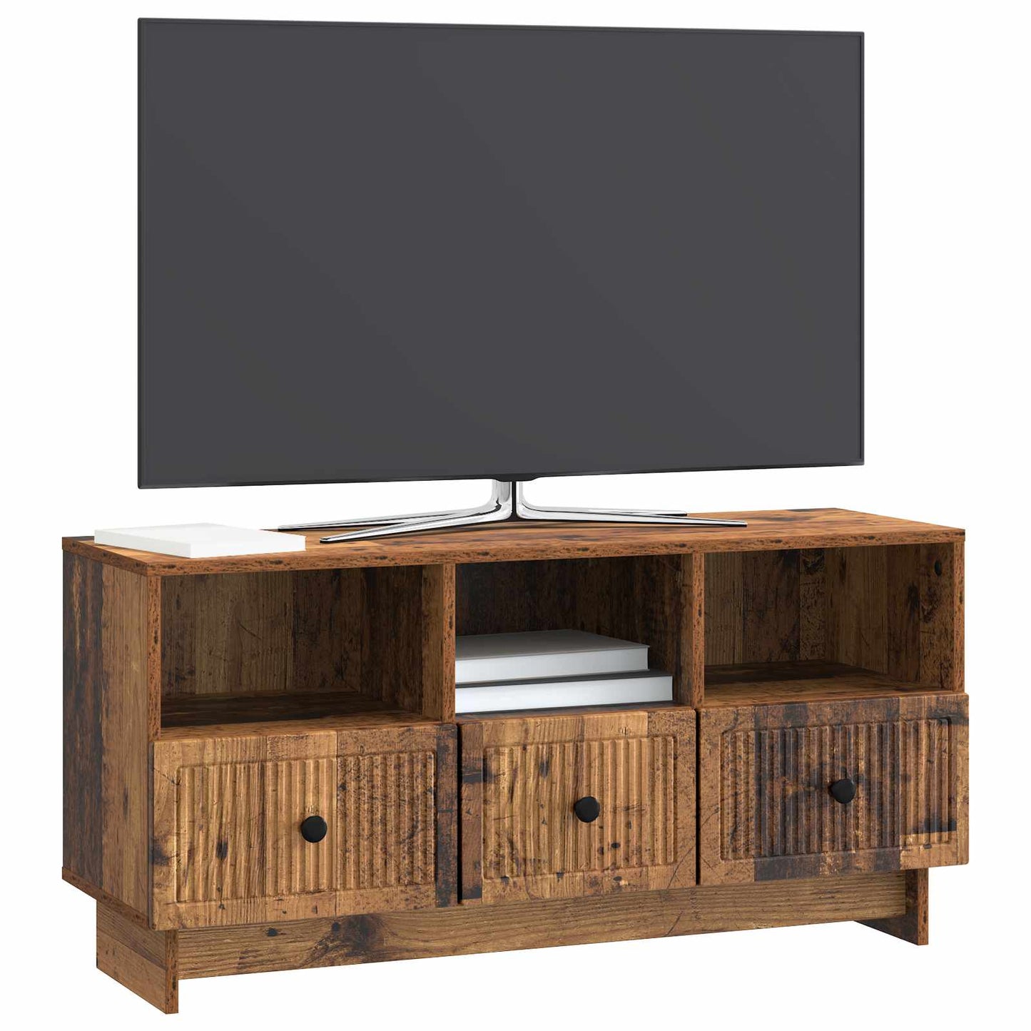 vidaXL Ντουλάπι TV με συρτάρι Παλαιωμένο ξύλο 102 x 34,5 x 50 εκ.