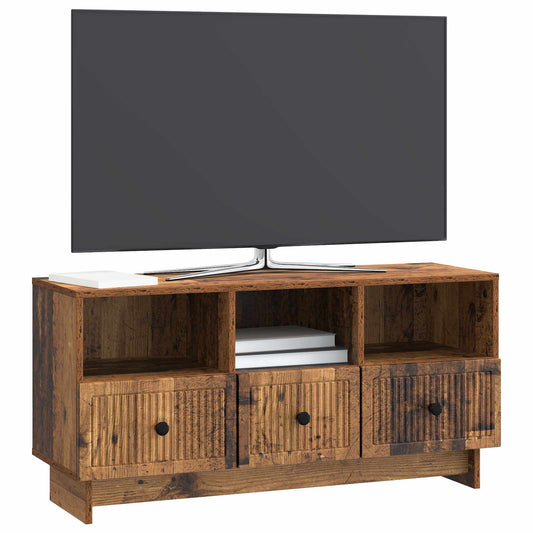 vidaXL Ντουλάπι TV με συρτάρι Παλαιωμένο ξύλο 102 x 34,5 x 50 εκ.