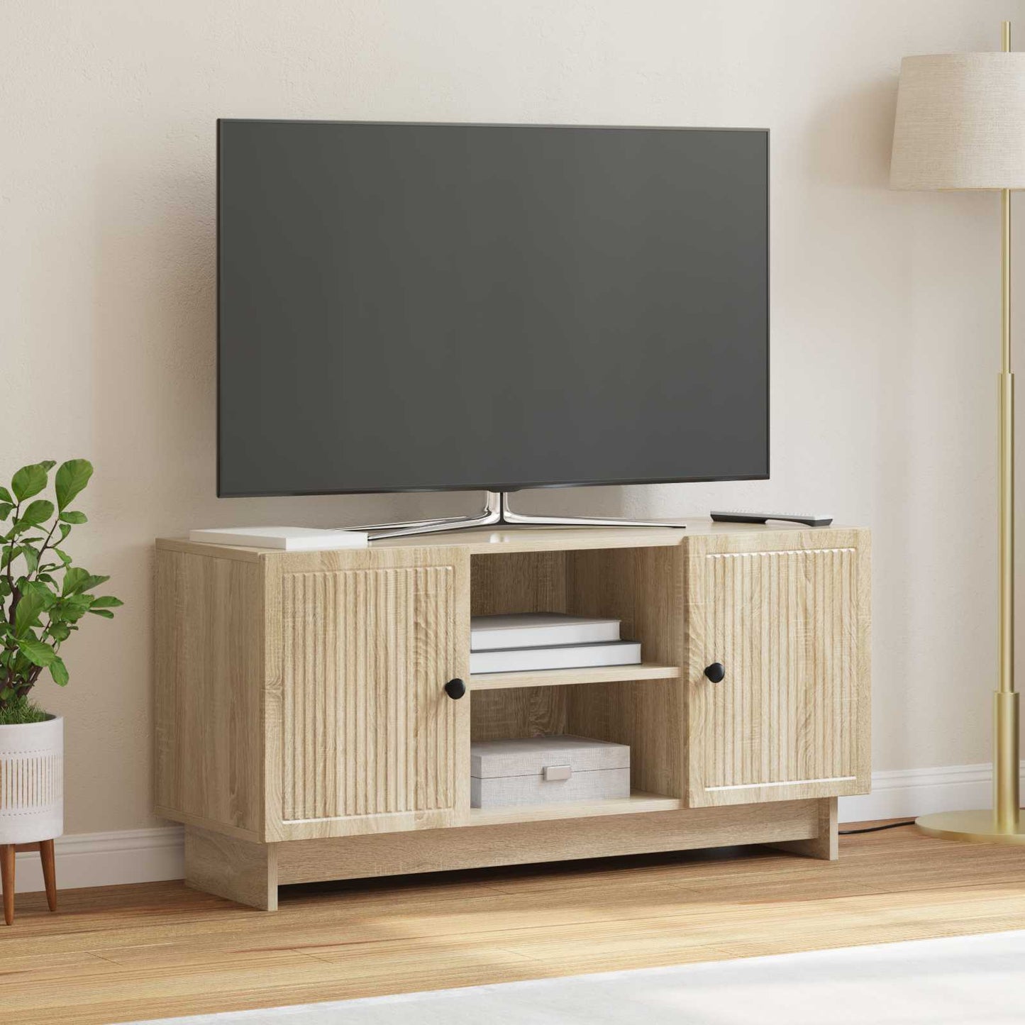 vidaXL Ντουλάπι TV 102 x 34,5 x 50 εκ. Sonoma Δρυς Επεξεργασμένο Ξύλο