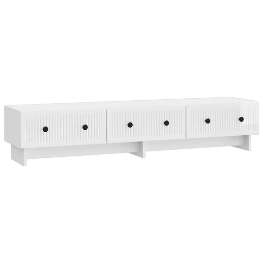 vidaXL Ντουλάπι TV με συρτάρι Γυαλιστερό Λευκό 147 x 34,5 x 30 εκ