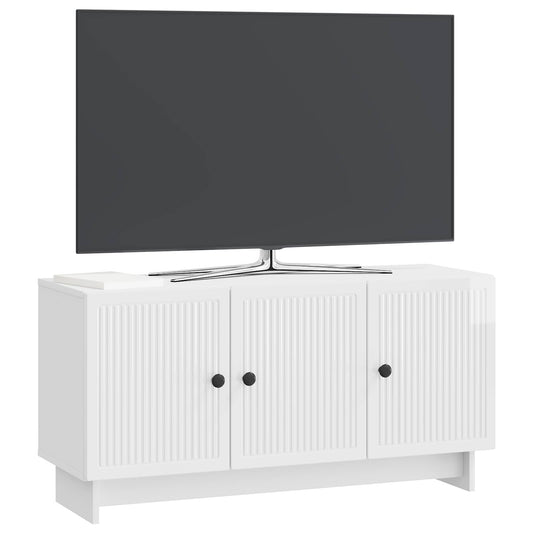 vidaXL Ντουλάπι TV Γυαλιστερό Λευκό 99 x 34,5 x 50 εκ.