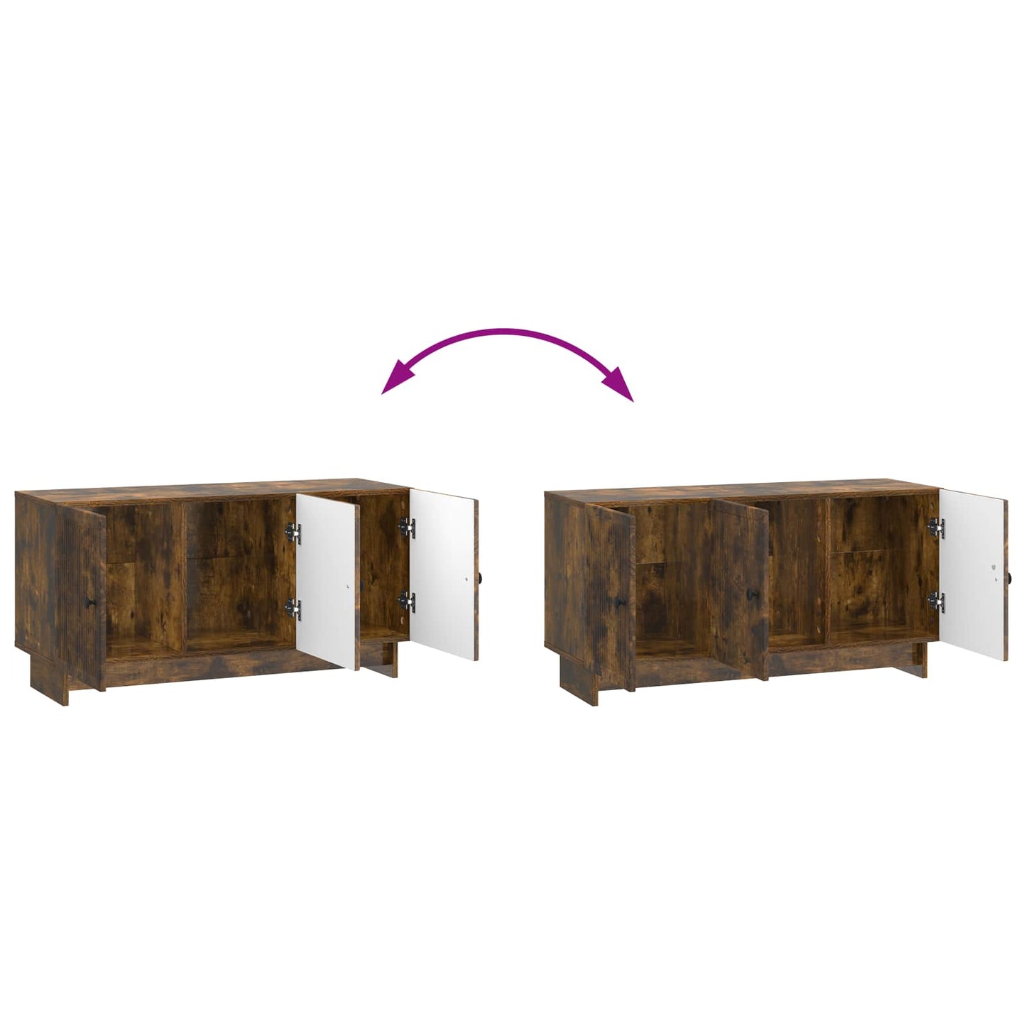 vidaXL Ντουλάπι TV Καπνισμένο Ξύλο Δρυός 99 x 34,5 x 50 εκ.