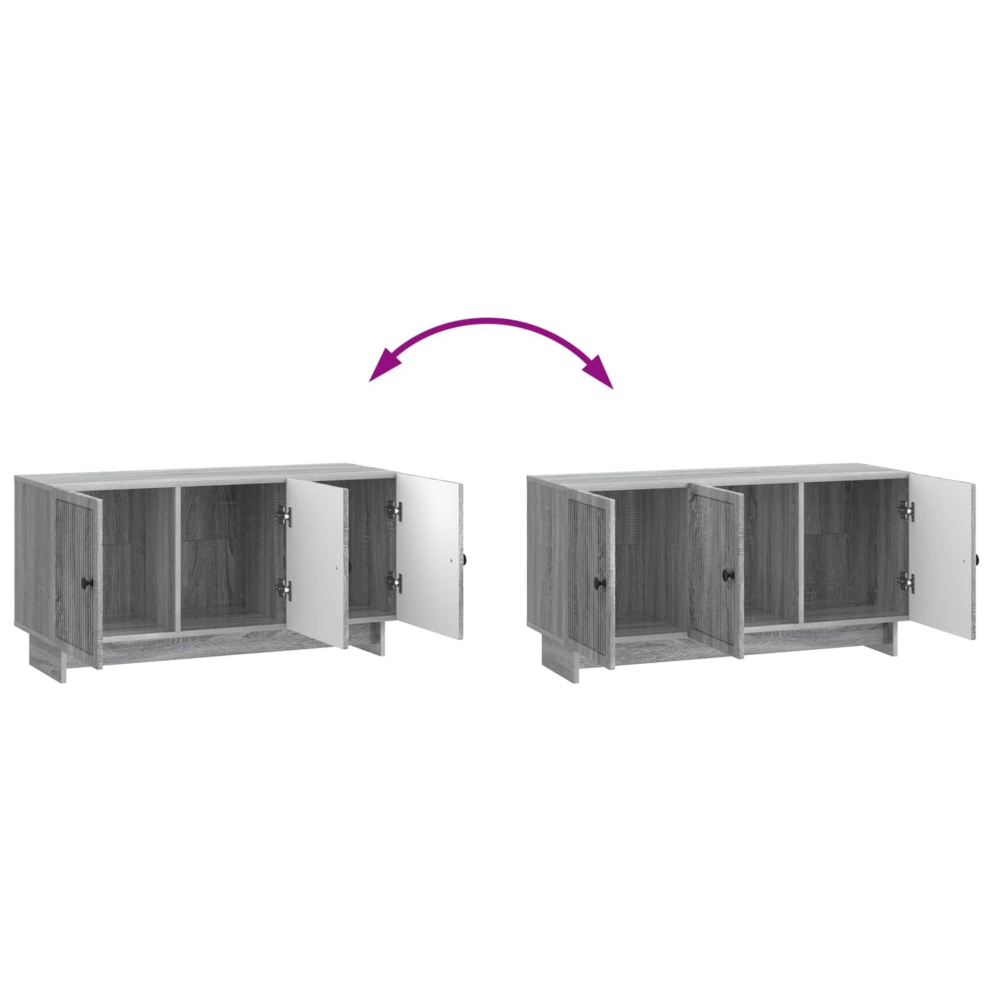 vidaXL Ντουλάπι TV Γκρι Sonoma 99 x 34,5 x 50 εκ. Επεξεργασμένο Ξύλο