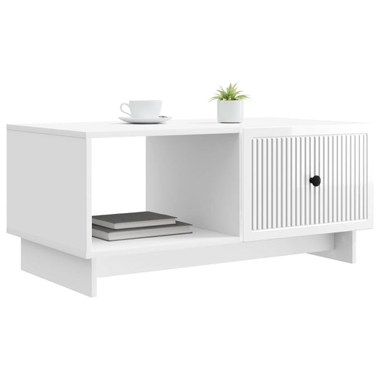 vidaXL Τραπεζάκι σαλονιού Γυαλιστερό Λευκό 90 x 50 x 40 cm