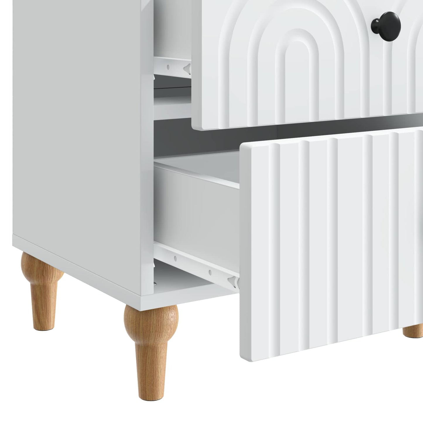 vidaXL Κομοδίνο με συρτάρι Λευκό 43 x 34,5 x 48 εκ Επεξεργασμένο Ξύλο