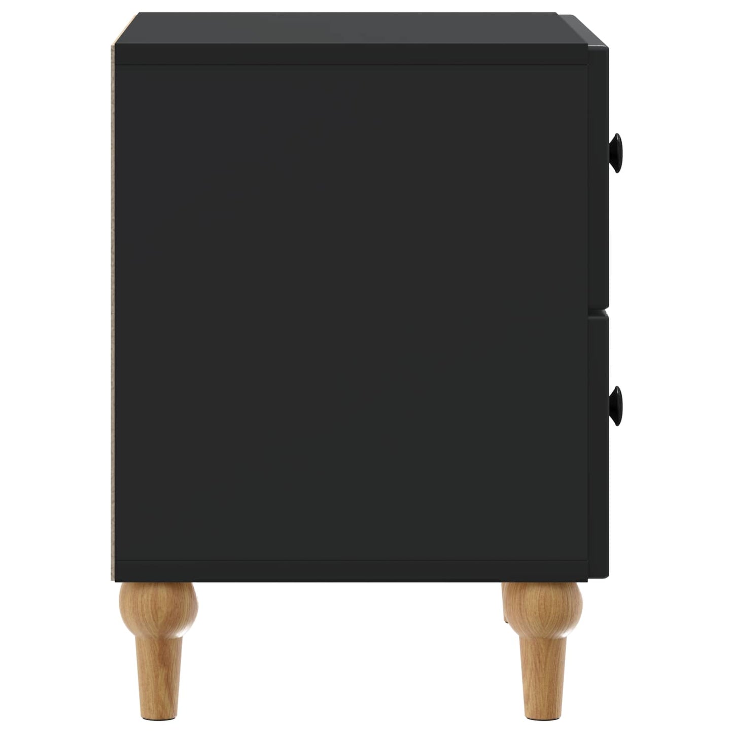 vidaXL Κομοδίνο με συρτάρι Μαύρο 43 x 34,5 x 48 εκ Επεξεργασμένο Ξύλο
