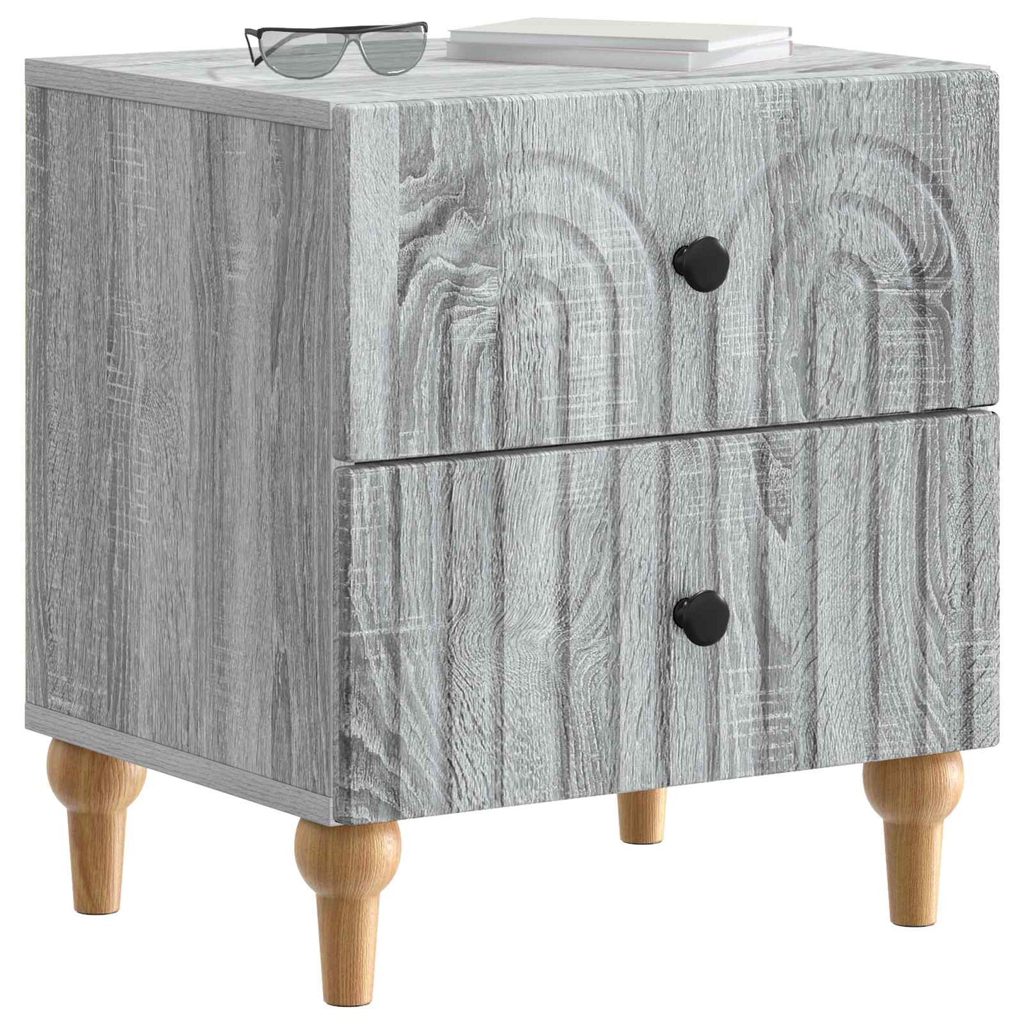 vidaXL Κομοδίνο 2 τμχ. Γκρι Sonoma 43 x 34,5 x 48 εκ