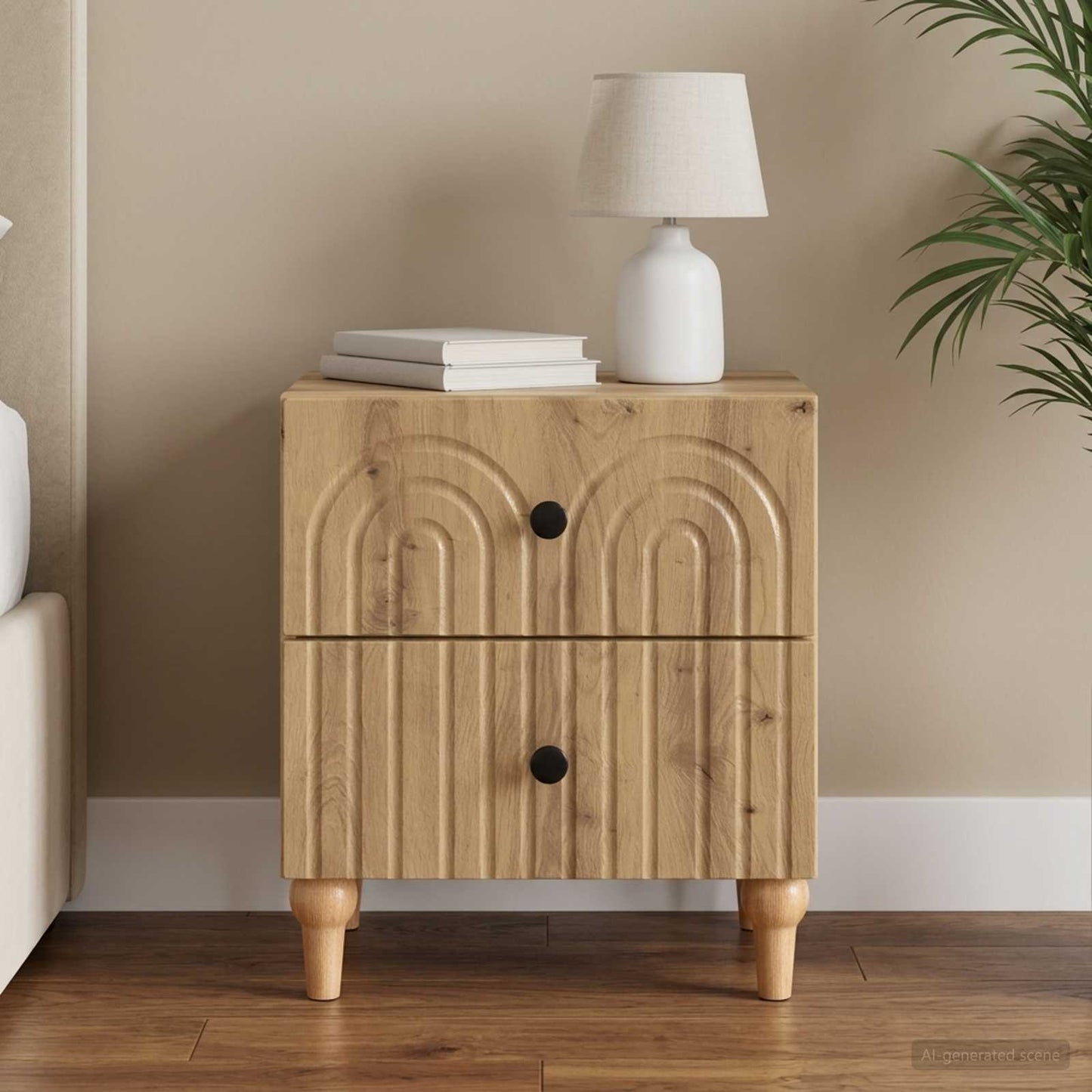 vidaXL Κομοδίνο Artisan Δρυς 43 x 34,5 x 48 εκ Επεξεργασμένο Ξύλο