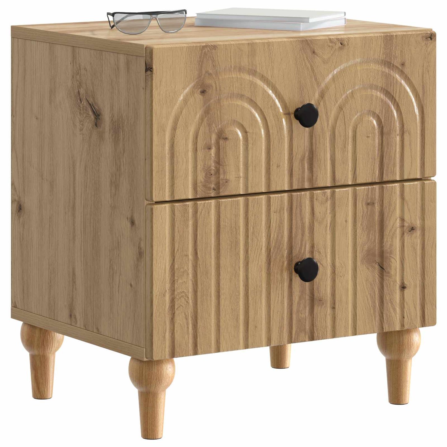 vidaXL Κομοδίνο Artisan Δρυς 43 x 34,5 x 48 εκ Επεξεργασμένο Ξύλο