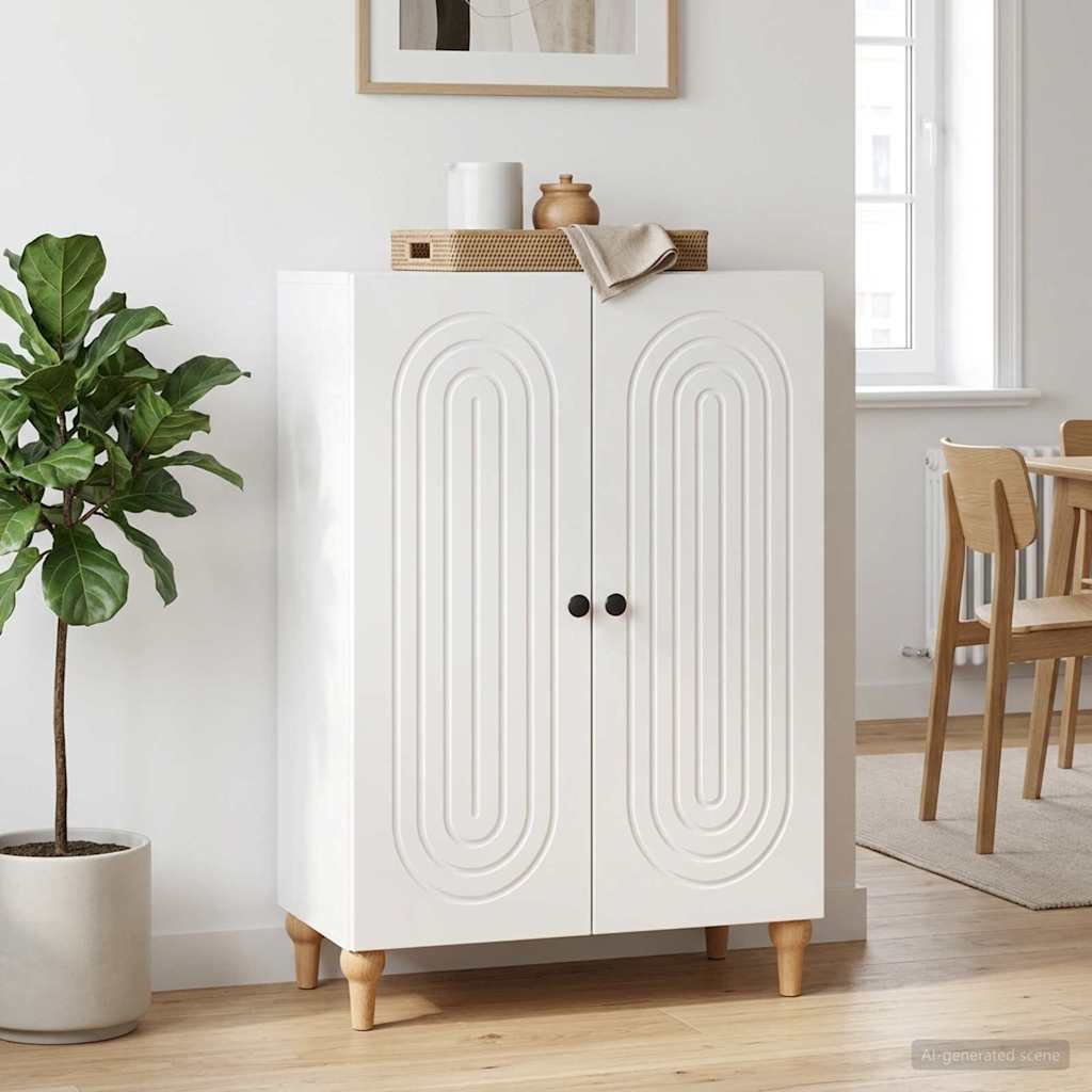 vidaXL Πλαϊνό γραφείο Γυαλιστερό Λευκό 66 x 34,5 x 90 εκ
