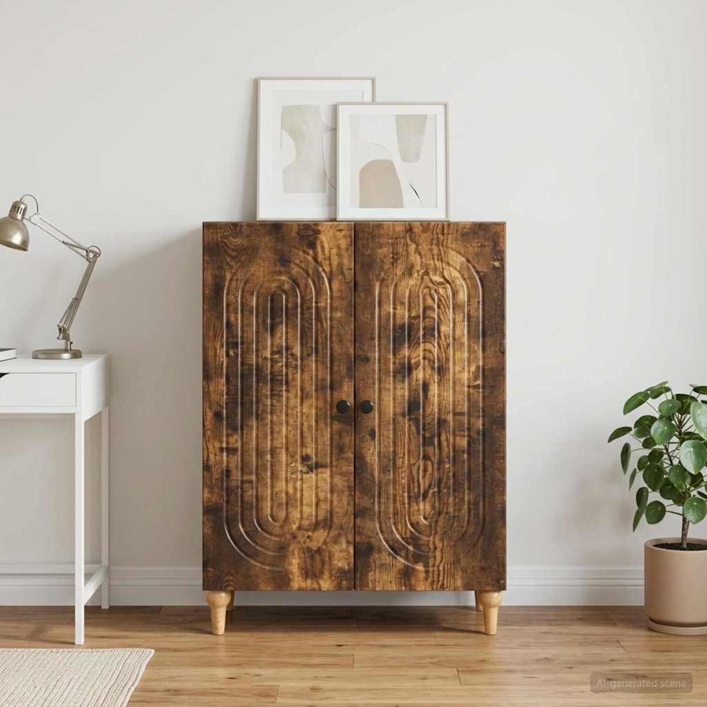 vidaXL Πλαϊνό γραφείο Καπνισμένο Ξύλο Δρυός 66 x 34,5 x 90 εκ