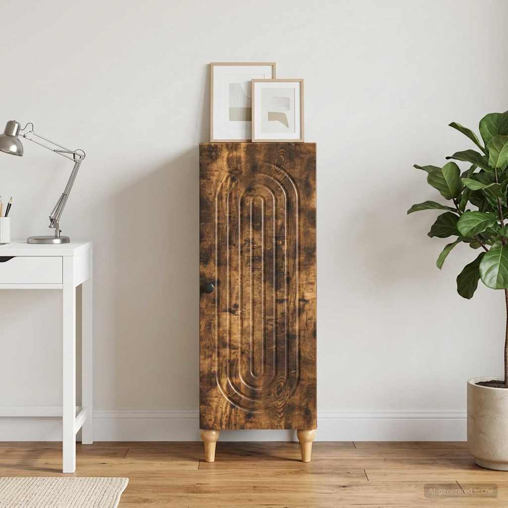 vidaXL Πλαϊνό γραφείο Καπνισμένο Ξύλο Δρυός 33 x 34,5 x 90 εκ