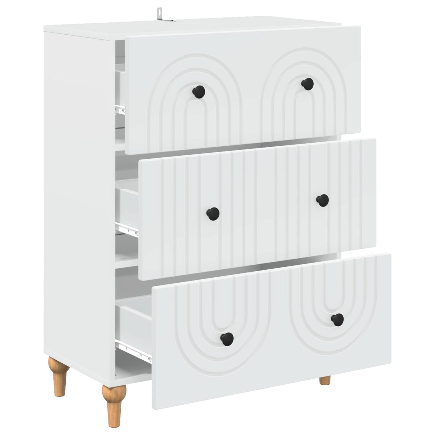 vidaXL Ντουλάπι με Συρτάρια Λευκό 66 x 34,5 x 90 εκ Επεξεργασμένο Ξύλο