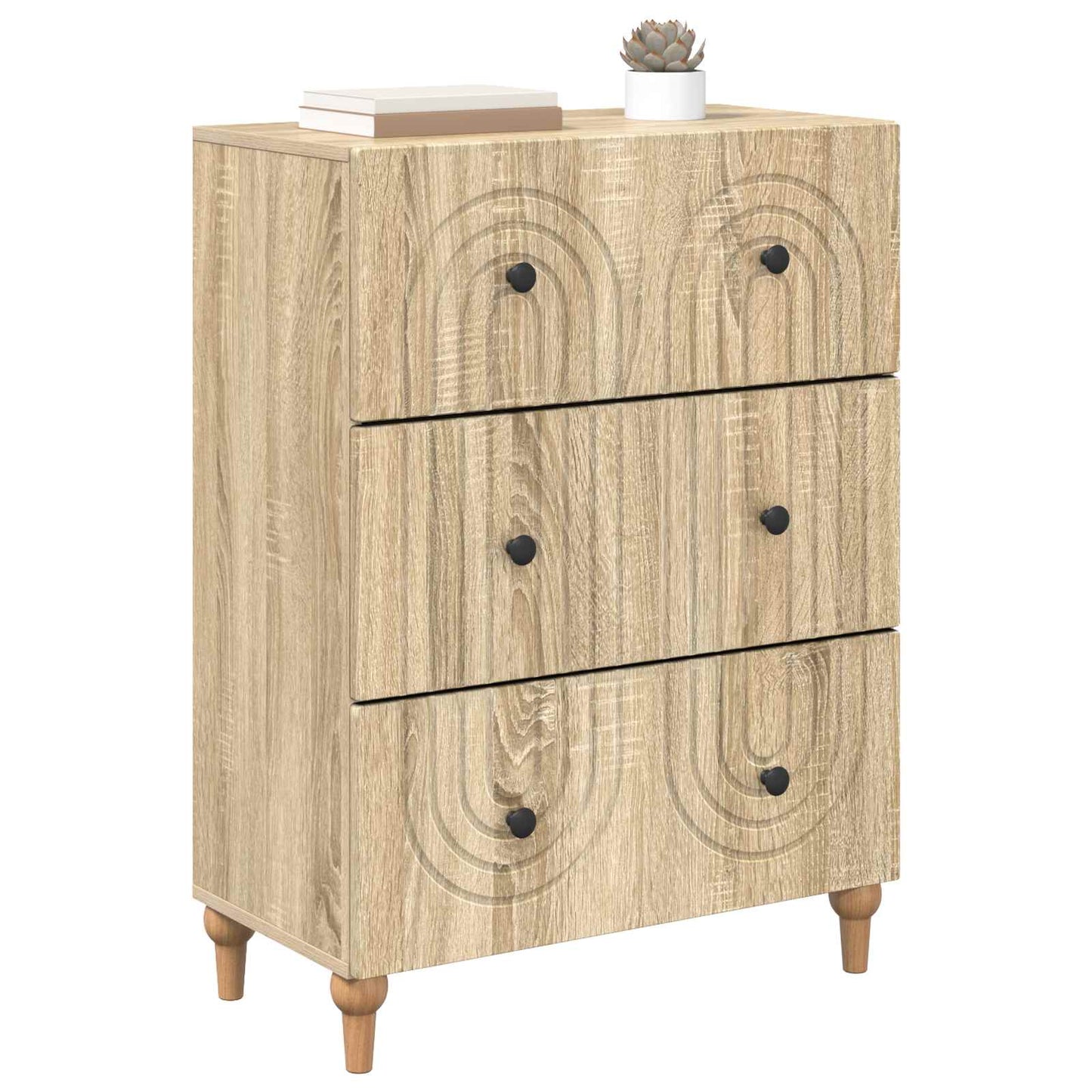 vidaXL Ντουλάπι με Συρτάρια Sonoma Δρυς 66 x 34,5 x 90 εκ