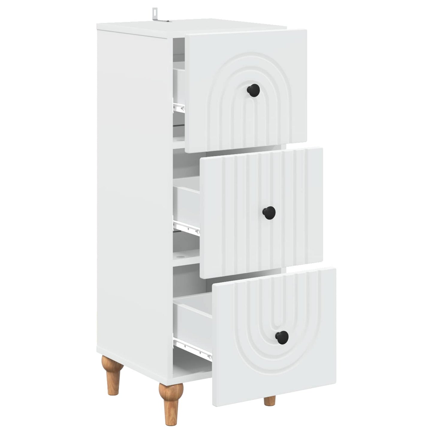 vidaXL Ντουλάπι με Συρτάρια Λευκό 33 x 34,5 x 90 εκ Επεξεργασμένο Ξύλο