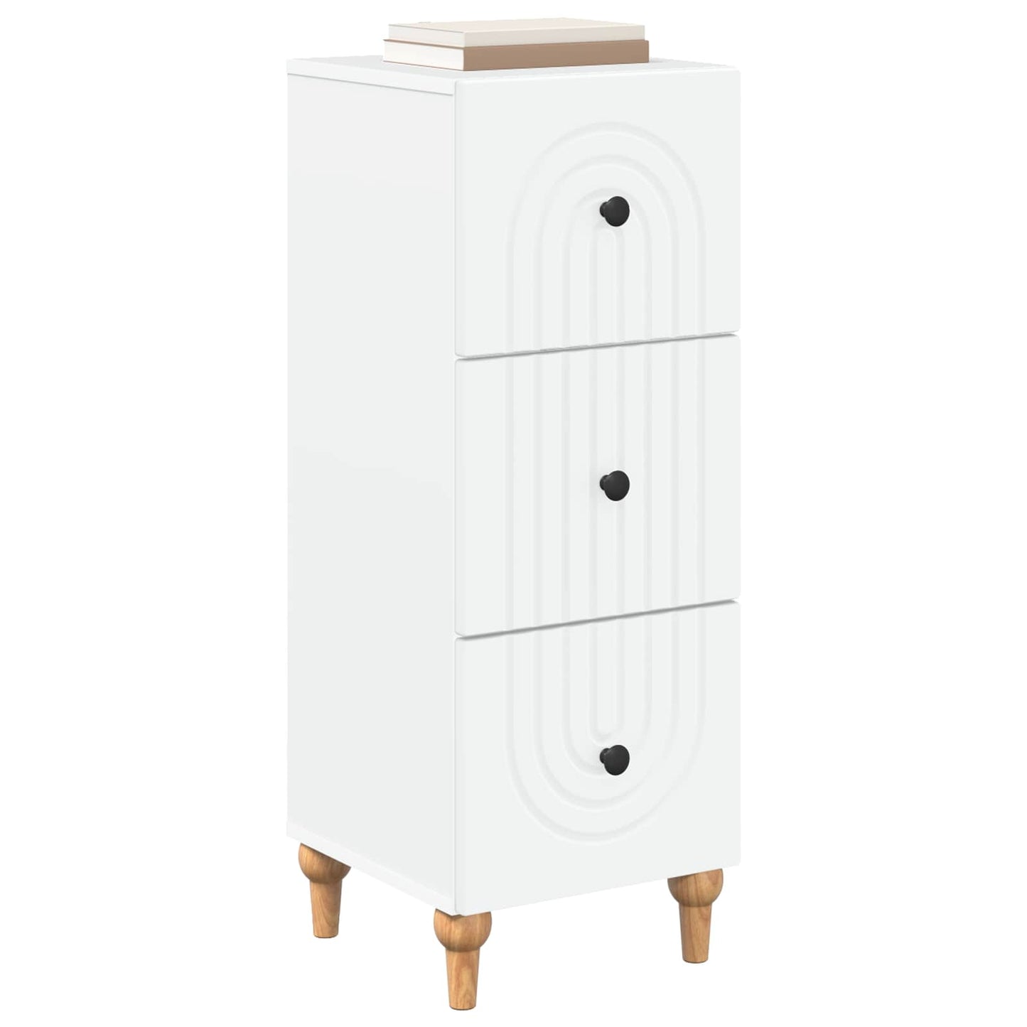 vidaXL Ντουλάπι με Συρτάρια Λευκό 33 x 34,5 x 90 εκ Επεξεργασμένο Ξύλο