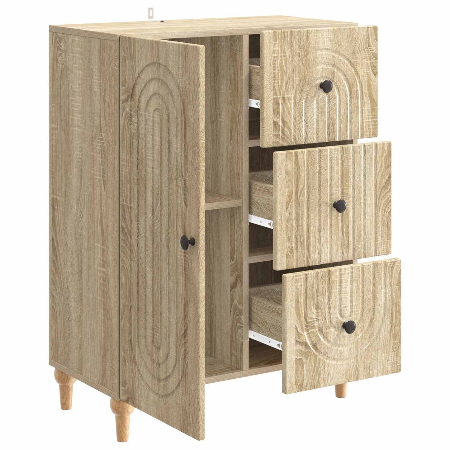 vidaXL Πλαϊνό γραφείο Sonoma Δρυς 66 x 34,5 x 90 εκ Επεξεργασμένο Ξύλο