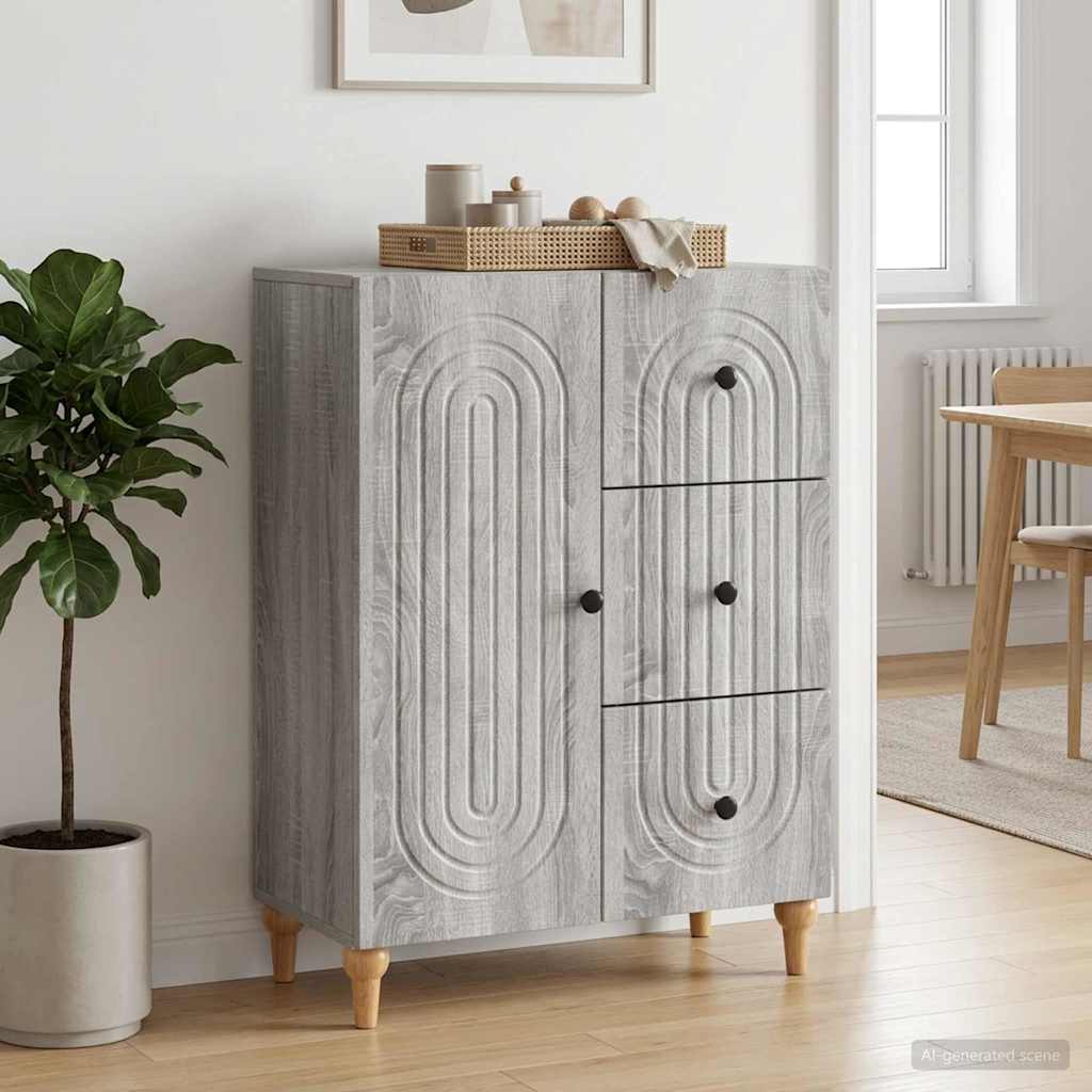 vidaXL Πλαϊνό γραφείο Γκρι Sonoma 66 x 34,5 x 90 εκ Επεξεργασμένο Ξύλο