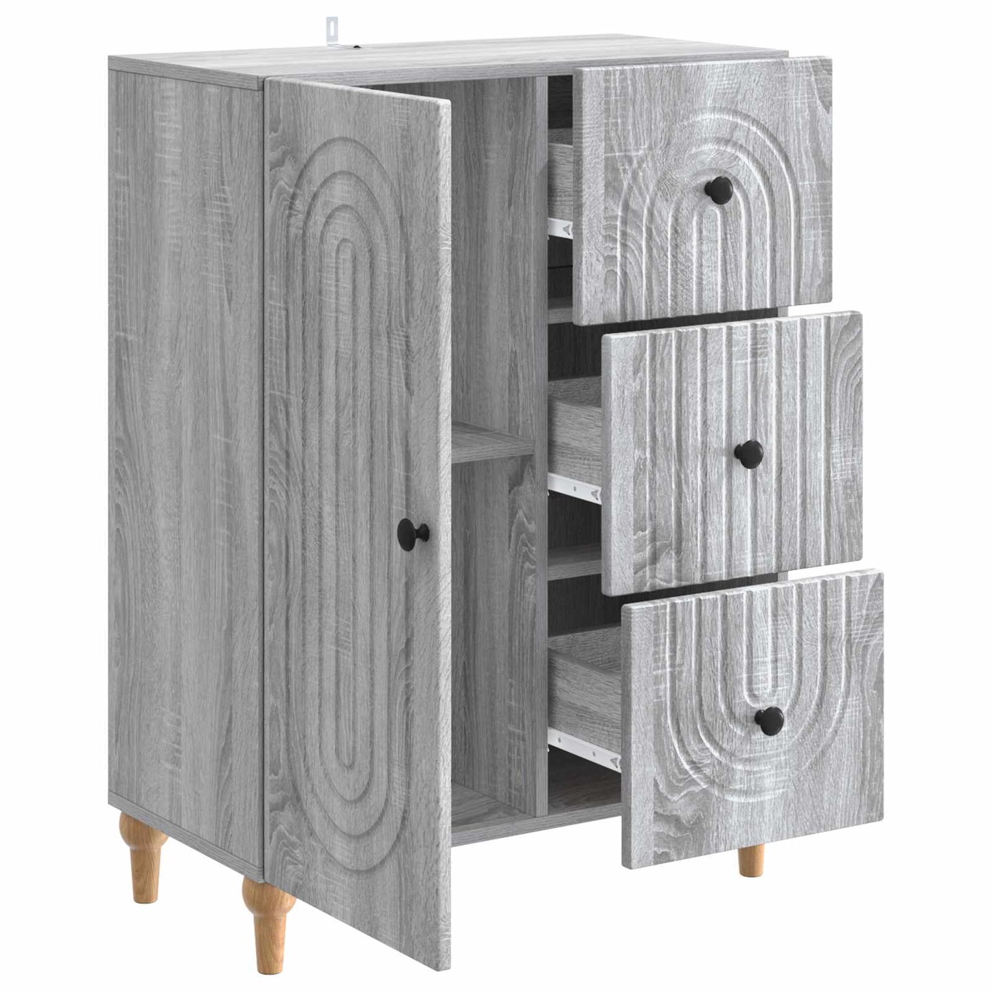 vidaXL Πλαϊνό γραφείο Γκρι Sonoma 66 x 34,5 x 90 εκ Επεξεργασμένο Ξύλο