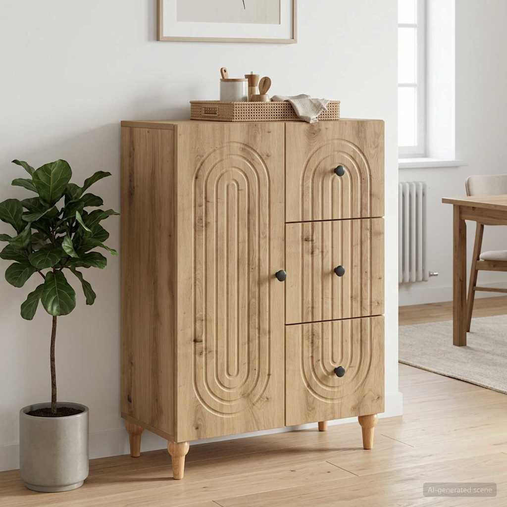 vidaXL Πλαϊνό γραφείο Artisan Δρυς 66 x 34,5 x 90 εκ