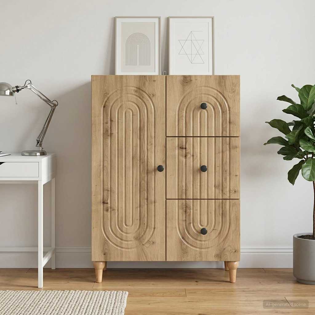 vidaXL Πλαϊνό γραφείο Artisan Δρυς 66 x 34,5 x 90 εκ