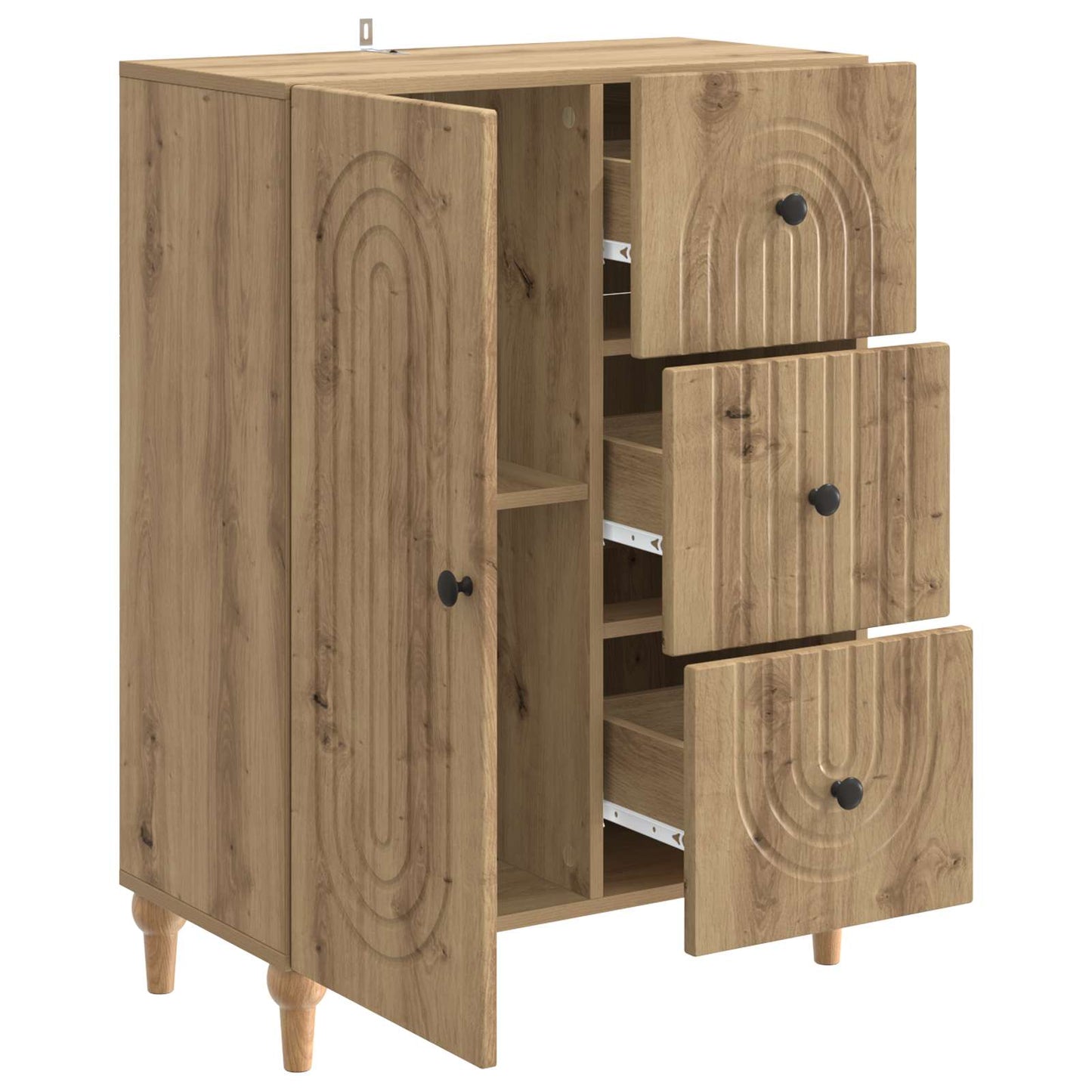 vidaXL Πλαϊνό γραφείο Artisan Δρυς 66 x 34,5 x 90 εκ