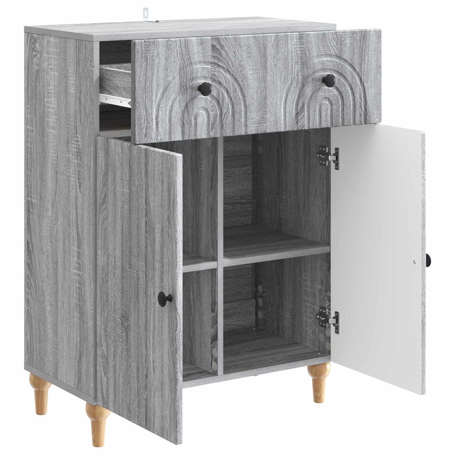 vidaXL Πλαϊνό γραφείο Γκρι Sonoma 66 x 34,5 x 90 εκ Επεξεργασμένο Ξύλο