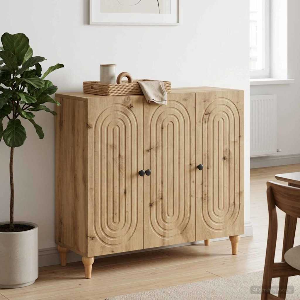 vidaXL Πλαϊνό γραφείο Artisan Δρυς 89 x 34,5 x 80 εκ