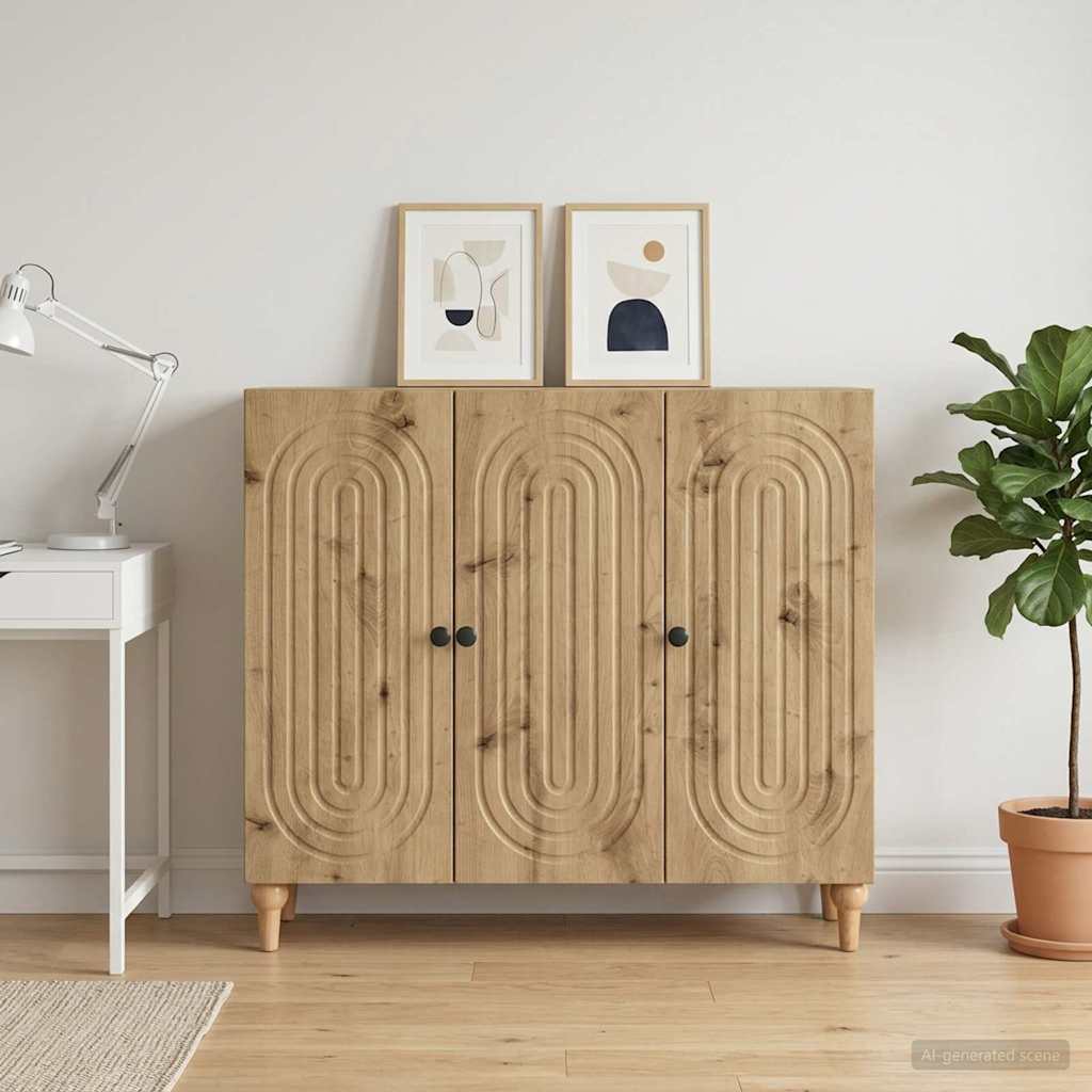 vidaXL Πλαϊνό γραφείο Artisan Δρυς 89 x 34,5 x 80 εκ