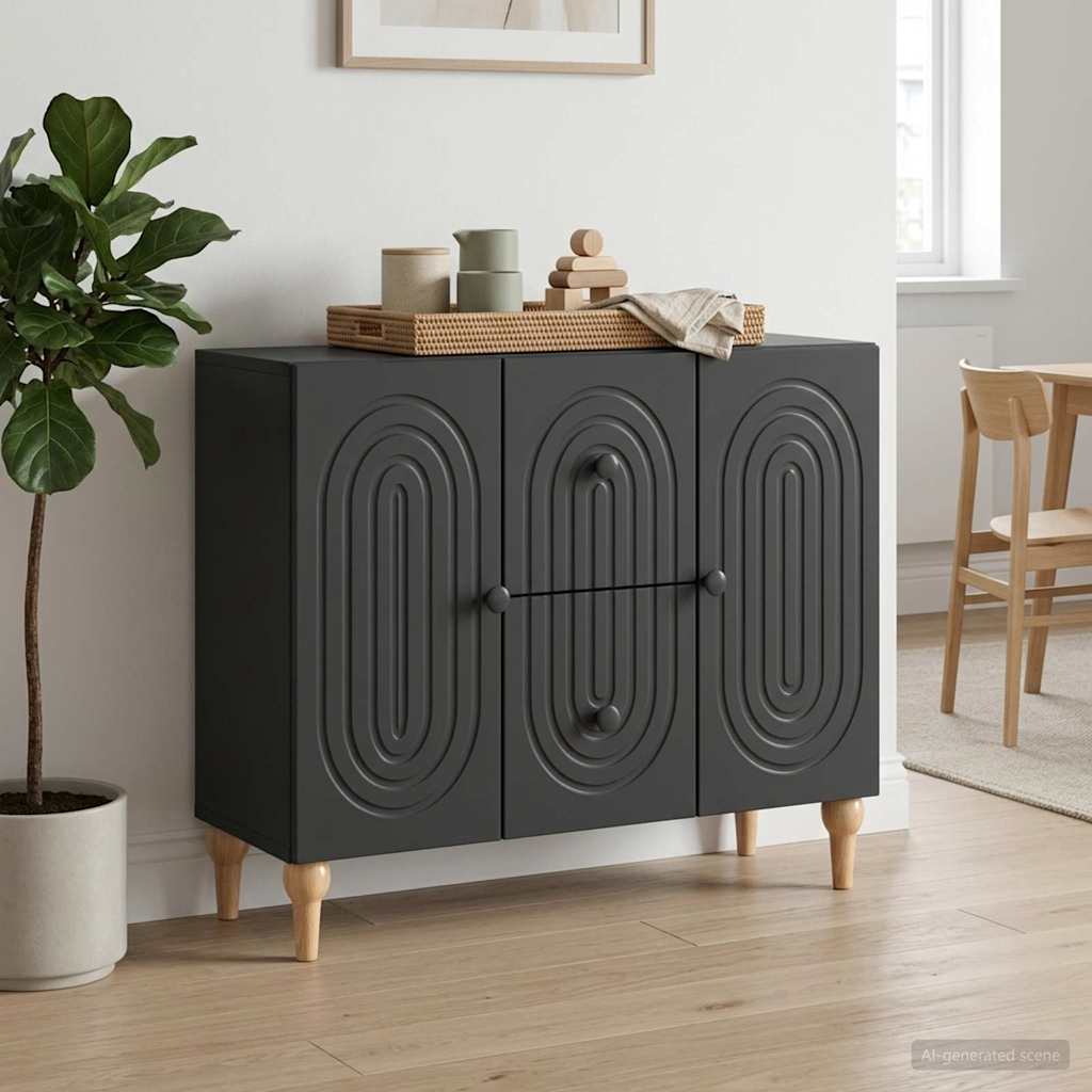 vidaXL Ντουλάπι TV Μαύρο 89 x 34,5 x 60 εκ. Επεξεργασμένο Ξύλο