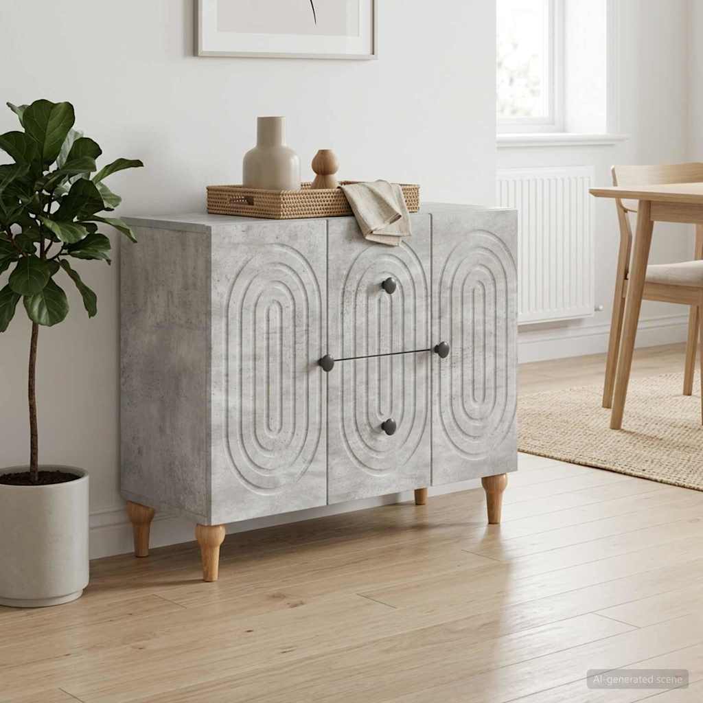 vidaXL Ντουλάπι TV με συρτάρι Γκρι Σκυροδέματος 89 x 34,5 x 60 εκ.
