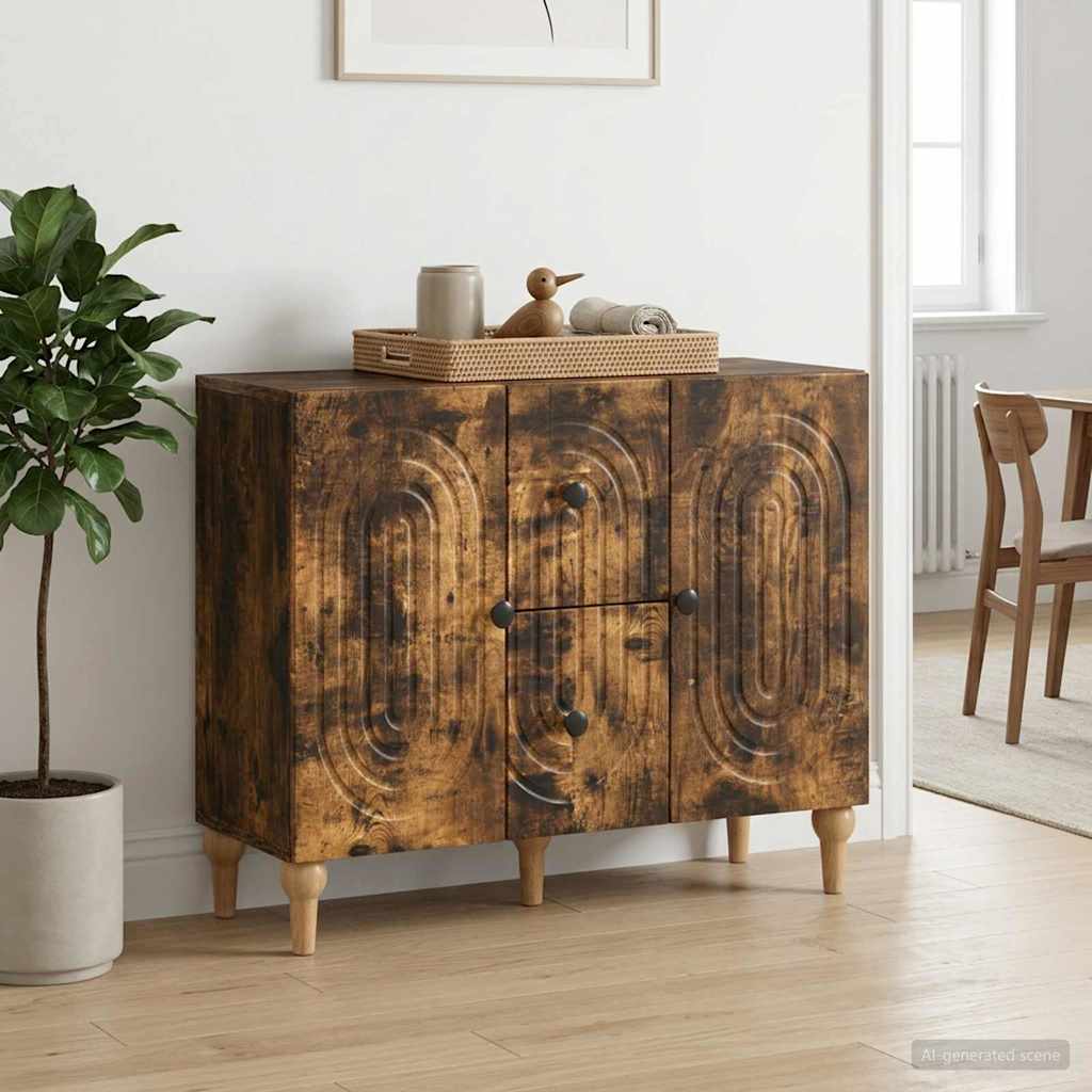 vidaXL Ντουλάπι TV Καπνισμένο Ξύλο Δρυός 89 x 34,5 x 60 εκ.