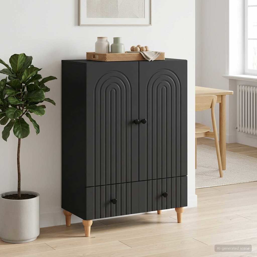 vidaXL Πλαϊνό γραφείο Μαύρο 66 x 34,5 x 95 εκ. Επεξεργασμένο Ξύλο