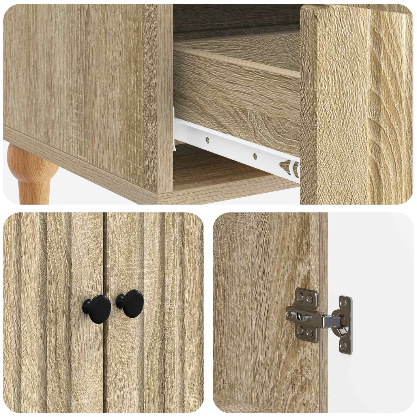 vidaXL Πλαϊνό γραφείο με συρτάρι Sonoma Δρυς 66 x 34,5 x 95 εκ.