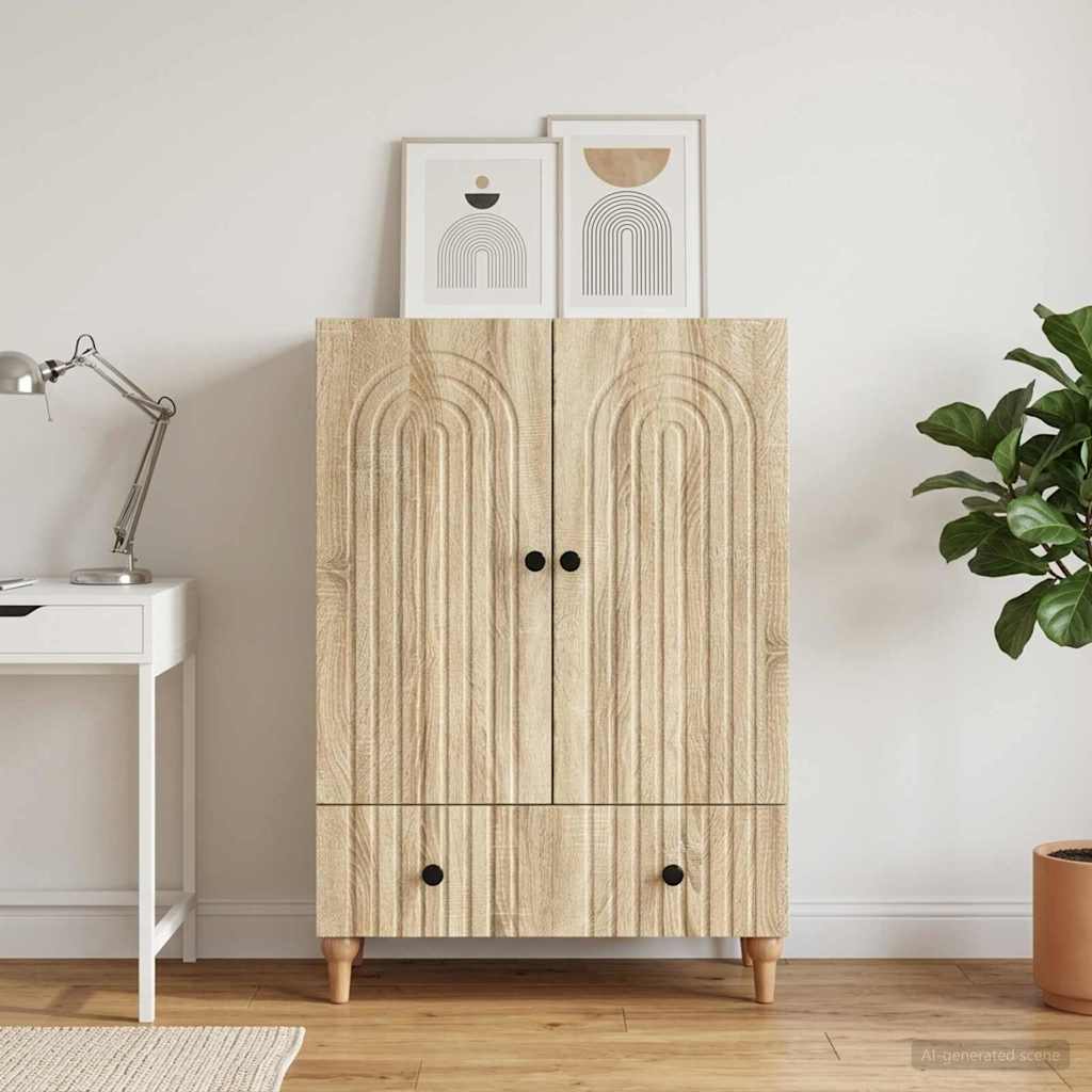 vidaXL Πλαϊνό γραφείο με συρτάρι Sonoma Δρυς 66 x 34,5 x 95 εκ.