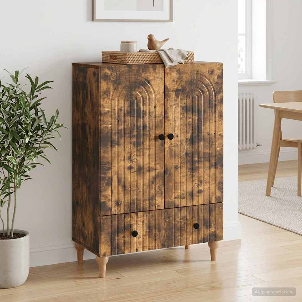 vidaXL Πλαϊνό γραφείο Καπνισμένο Ξύλο Δρυός 66 x 34,5 x 95 εκ.