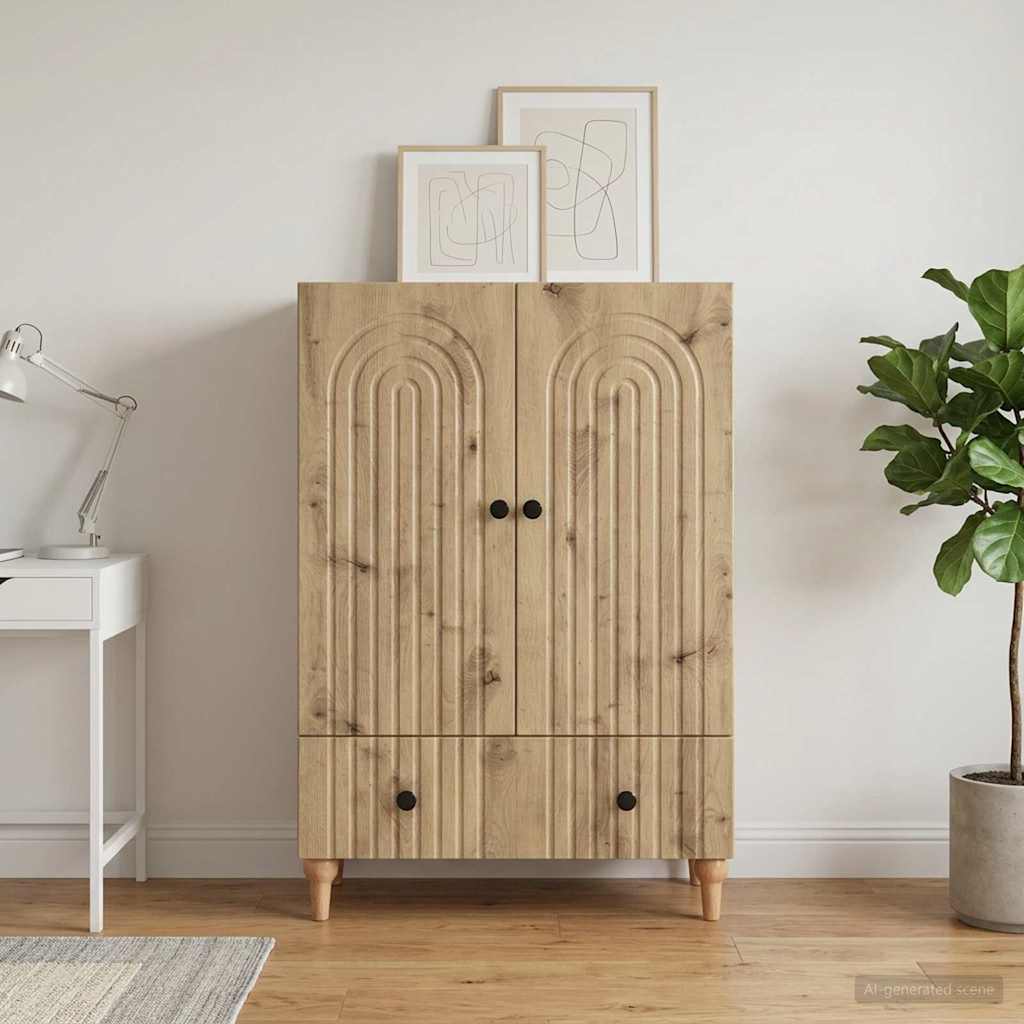 vidaXL Πλαϊνό γραφείο Artisan Δρυς 66 x 34,5 x 95 εκ.