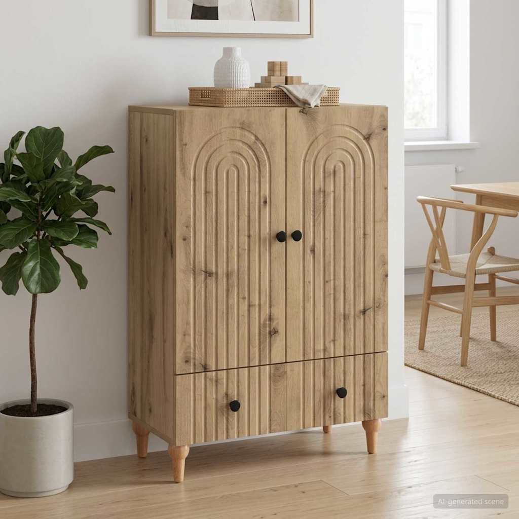 vidaXL Πλαϊνό γραφείο Artisan Δρυς 66 x 34,5 x 95 εκ.