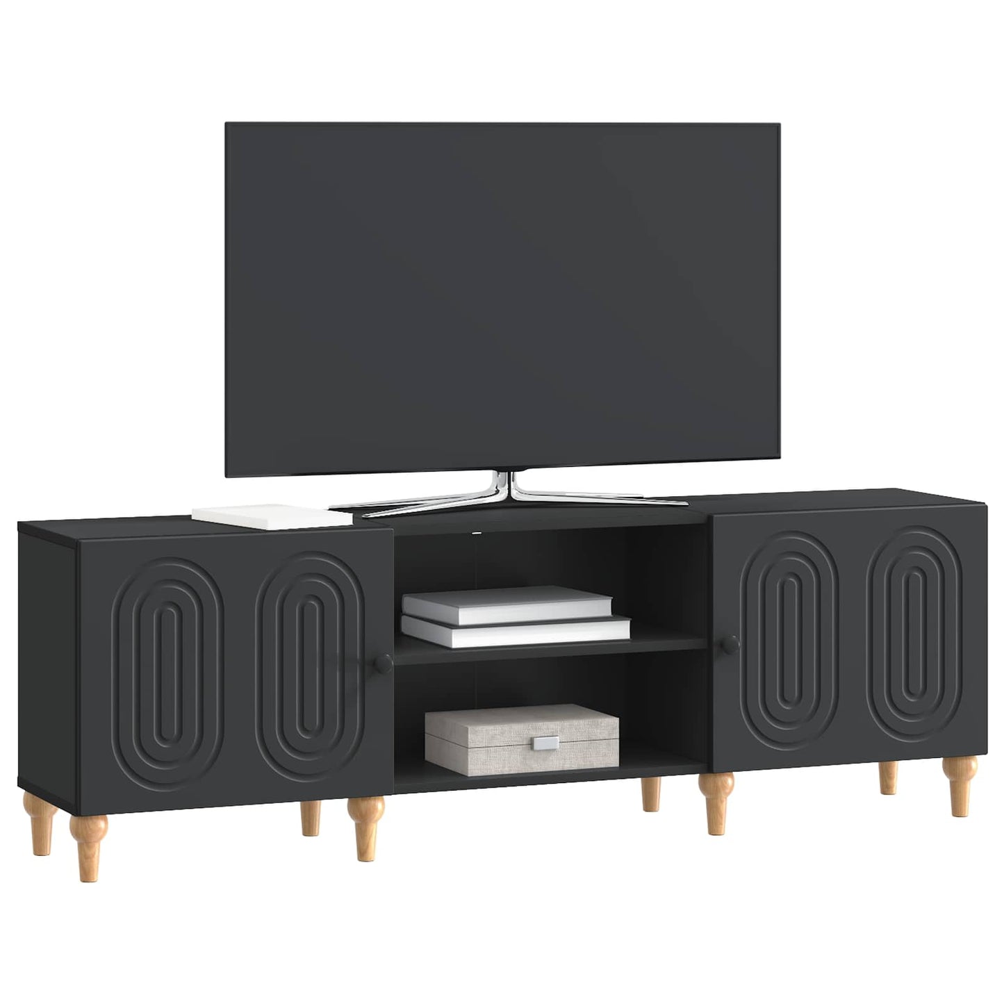 vidaXL Ντουλάπι TV Μαύρο 150 x 31 x 50 εκ. Επεξεργασμένο Ξύλο
