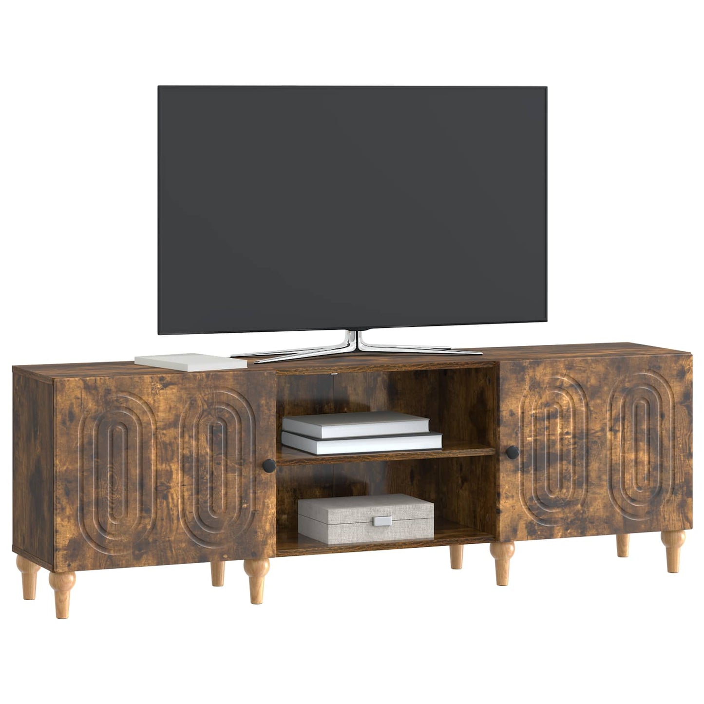 vidaXL Ντουλάπι TV Καπνισμένο Ξύλο Δρυός 150 x 31 x 50 εκ.
