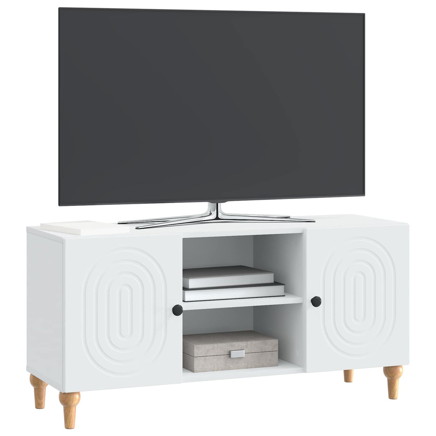 vidaXL Ντουλάπι TV Λευκό 102 x 34,5 x 50 εκ. Επεξεργασμένο Ξύλο