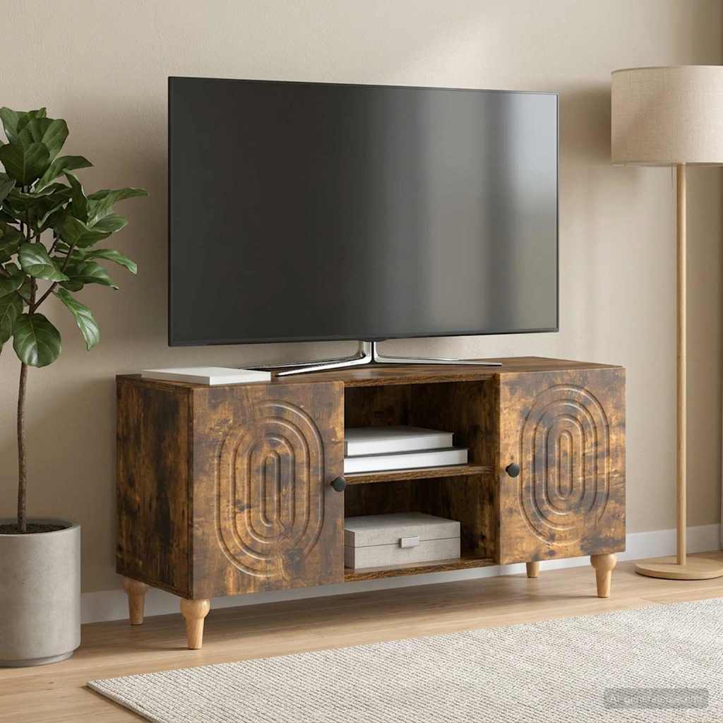 vidaXL Ντουλάπι TV Καπνισμένο Ξύλο Δρυός 102 x 34,5 x 50 εκ.