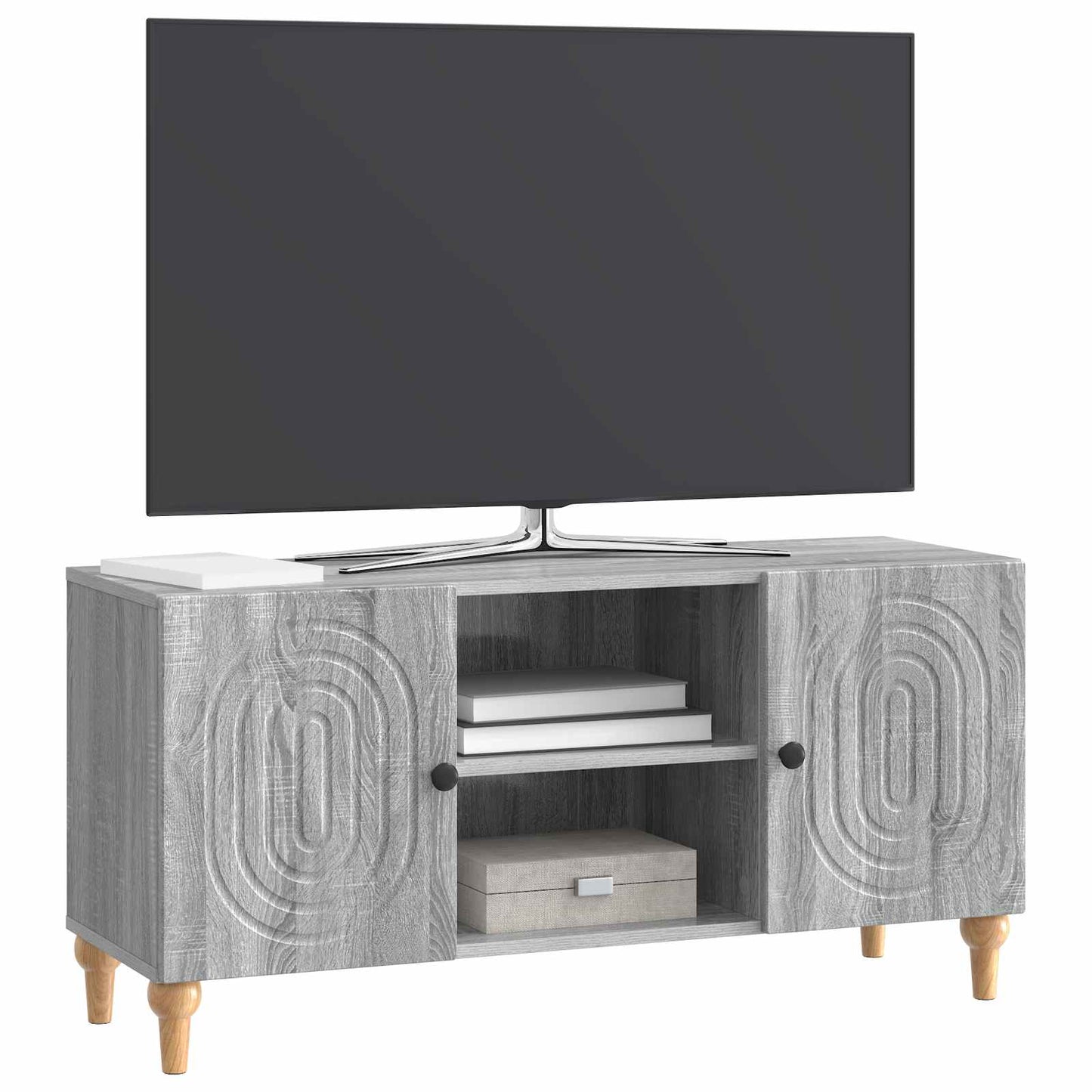 vidaXL Ντουλάπι TV Γκρι Sonoma 102 x 34,5 x 50 εκ. Επεξεργασμένο Ξύλο